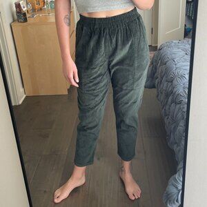 Corduroy Dark Green Pants, Size Small